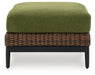 Horizon Hall - Brown / Green - Ottoman With Cushion - Simple Home Plus
