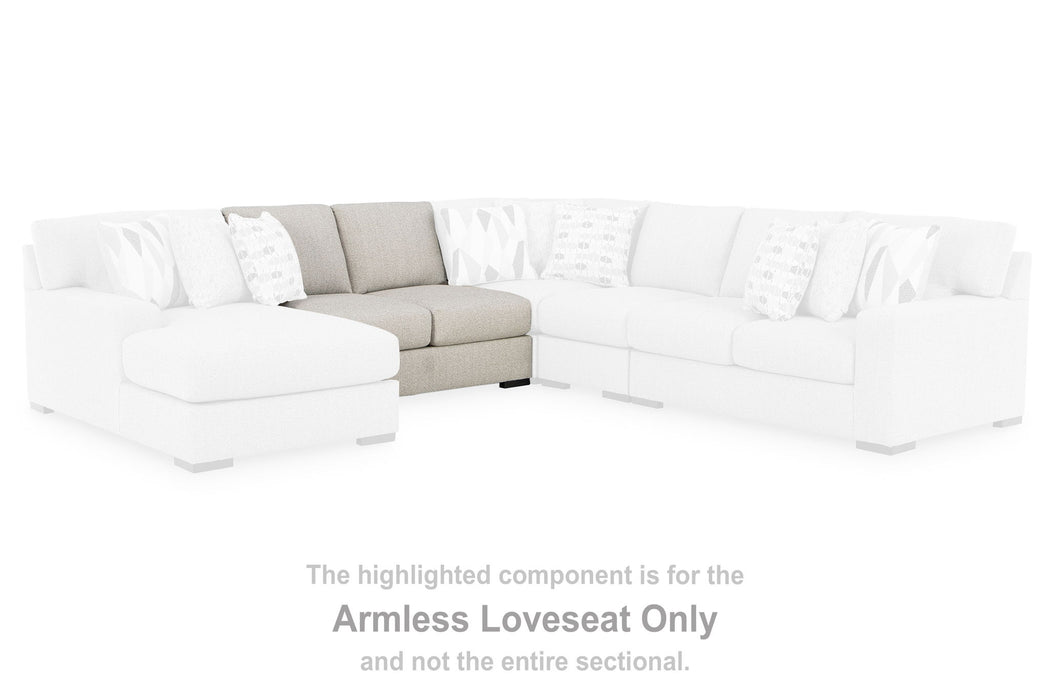 LaureLGrove - Armless Loveseat - Pebble - Simple Home Plus