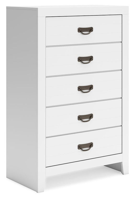 Binterglen - White - Five Drawer Chest - Simple Home Plus
