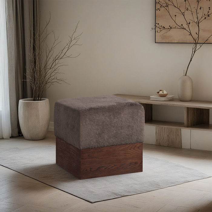 Havre - Ottoman / Stool With Brown Base - Simple Home Plus