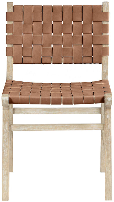 Entwine - Vegan Leather Upholstered Dining Chair - Painted Natural - Simple Home Plus