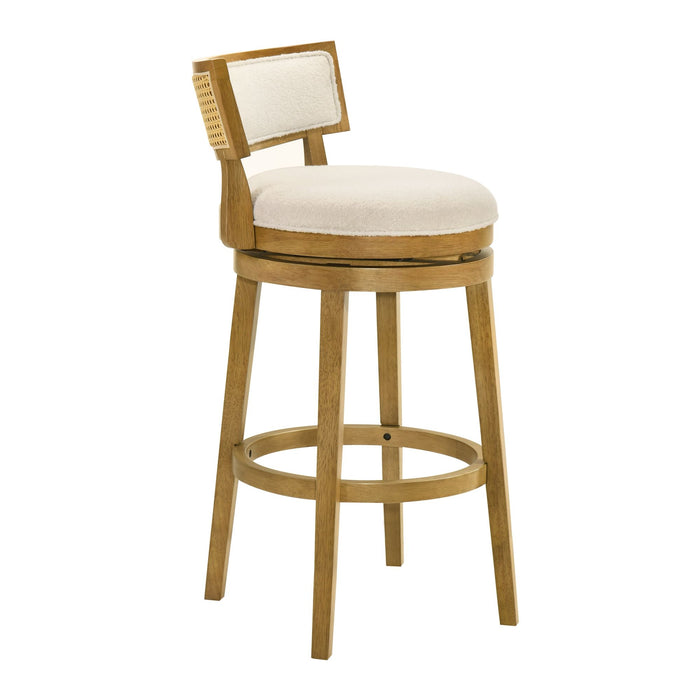 Noely - Modern Farmhouse Swivel Wood Bar Height Kitchen Bar Stool - Simple Home Plus