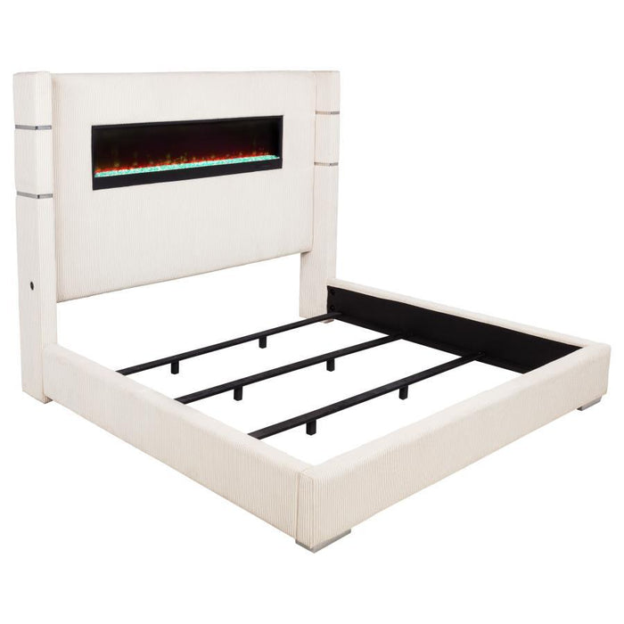 Tisdall - Upholstered Fireplace Bed - Simple Home Plus
