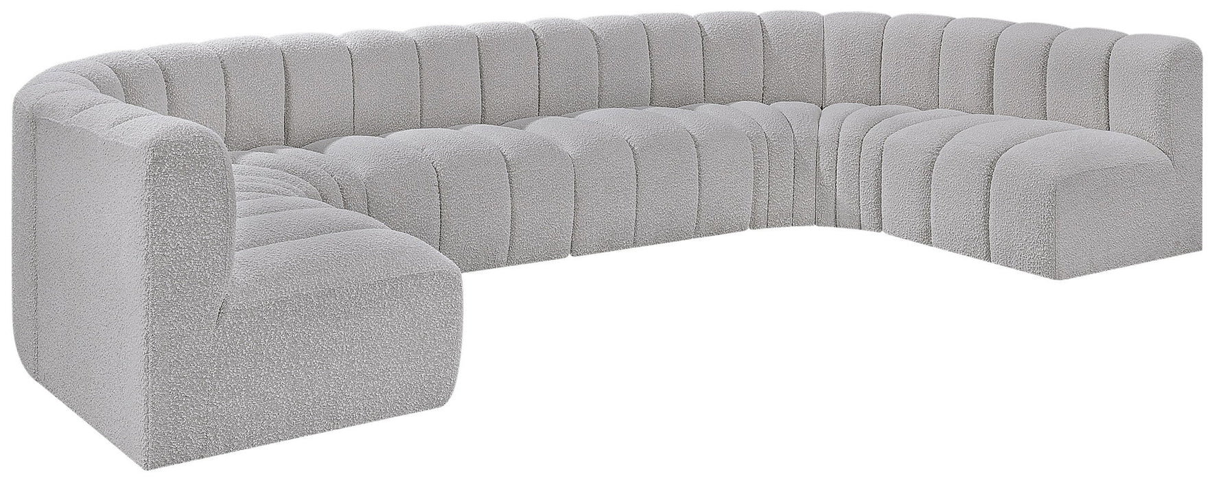 Arc - Boucle Fabric 8 Piece Modular Sofa - Simple Home Plus