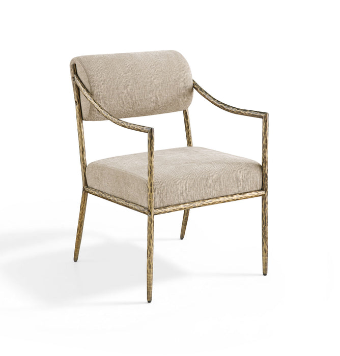 Bastille - Upholstered Dining Arm Chair (Set of 2) - Brass Frame - Simple Home Plus