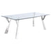 Alaia - Rectangular Glass Top Dining Table - Chrome - Simple Home Plus