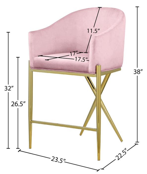 Xavier - Counter Stool with Gold Legs