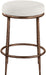 Ferro - Linen Textured Performance Fabric Upholstered Backless Counter Stool - Cream / Brushed Bronze - Simple Home Plus