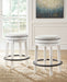 Valebeck - 5 Pc. - Counter Table With Wine Rack, 4 Swivel Stools - White / Brown - Simple Home Plus