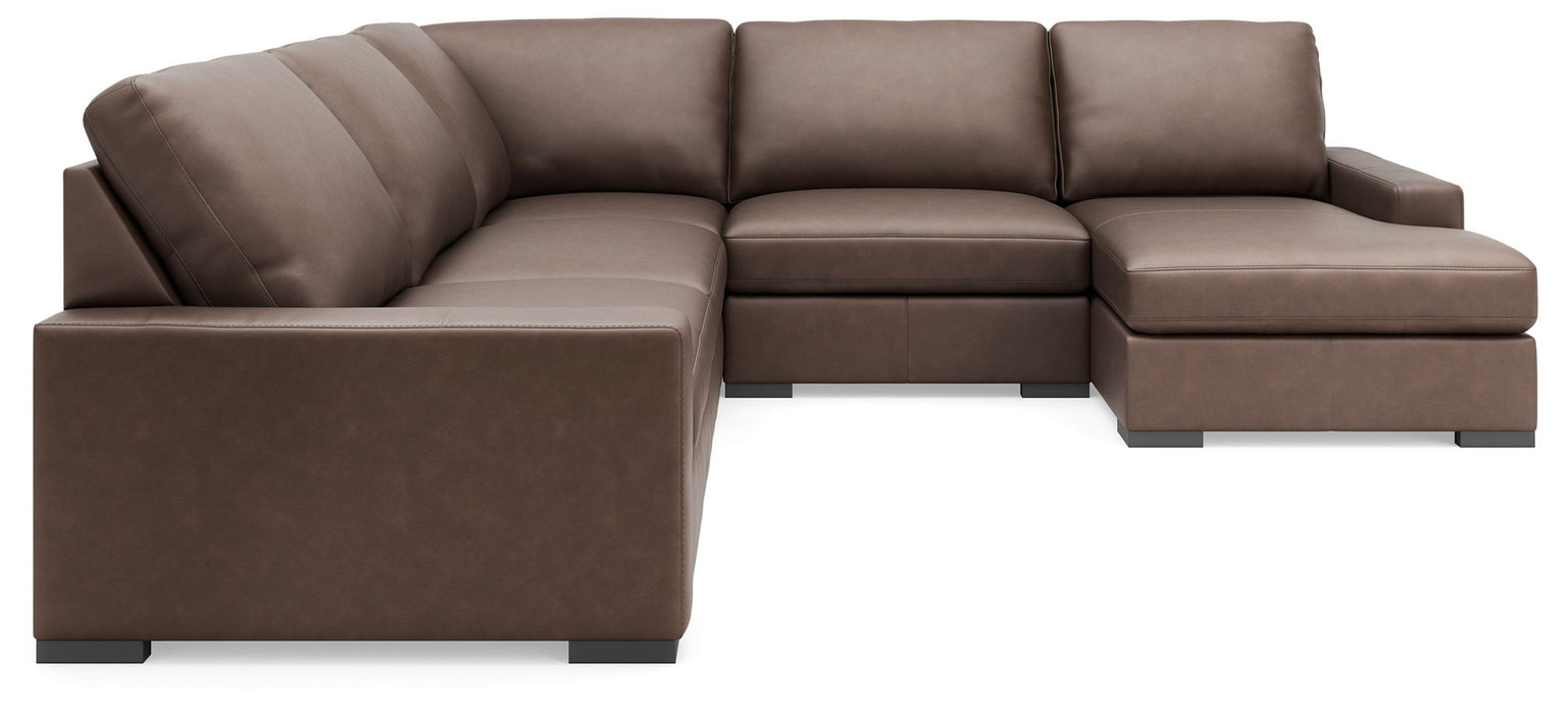 Calden - 6-Piece Sectional With RAF Corner Chaise - Chocolate - Simple Home Plus