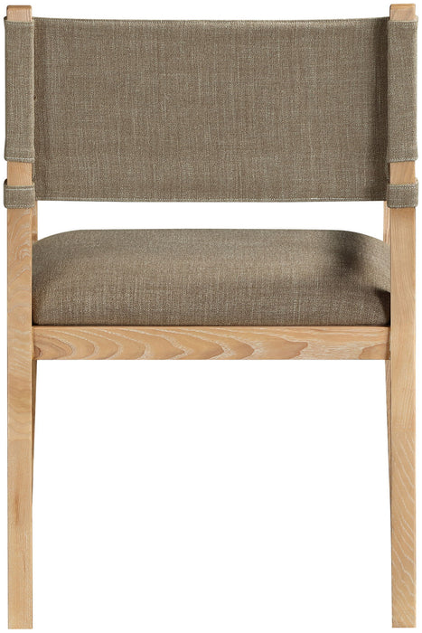 Avon - Linen Textured Performance Fabric Upholstered Dining Arm Chair