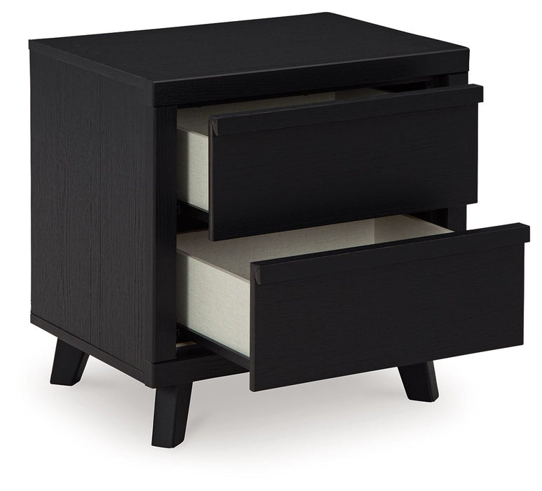 Danziar - Black - Two Drawer Night Stand - Simple Home Plus