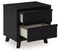 Danziar - Black - Two Drawer Night Stand - Simple Home Plus