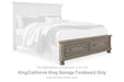 Lettner - King/Cal King Storage Ftbd - Light Gray - Simple Home Plus
