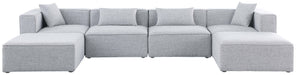 Cube - Linen 6 Piece Modular Double Chaise Sectional - Simple Home Plus