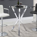 Denali - Round Glass Top Bistro Bar Table - Chrome - Simple Home Plus
