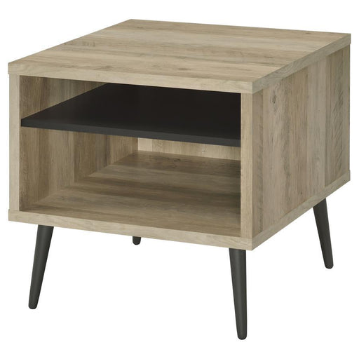 Welsh - Square Engineered Wood Side End Table Antique Pine - Distressed Pine - Simple Home Plus