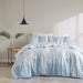 Brush Stroke - 3 Piece Oversized Reversible Duvet Cover Mini Set - Blue - Simple Home Plus