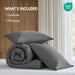 Mckenzie - 3 Piece Full/Queen Twill Washed Comforter Set - Gray - Simple Home Plus