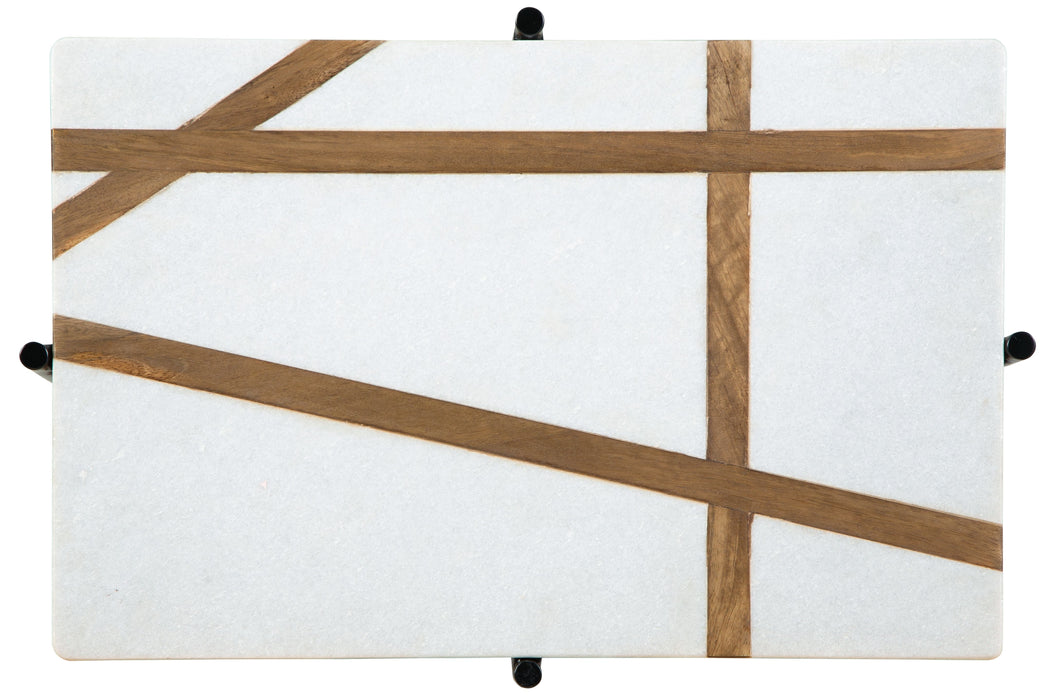 Braxmore - White / Light Brown - Accent Table - Simple Home Plus