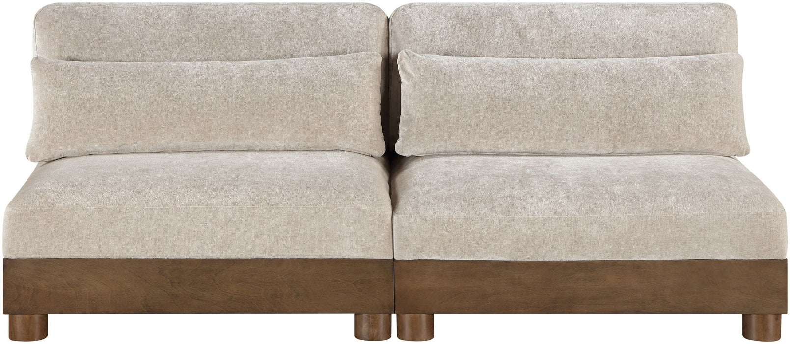Turin - Chenille Fabric Upholstered Modular Sectional - Taupe - Simple Home Plus