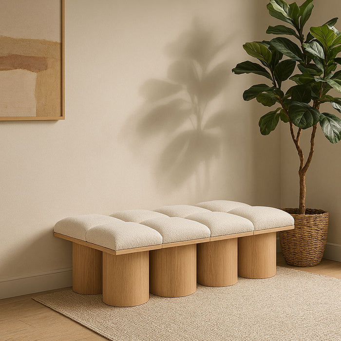 Pavilion - 8 Piece Modular Bench With Natural Base - Simple Home Plus