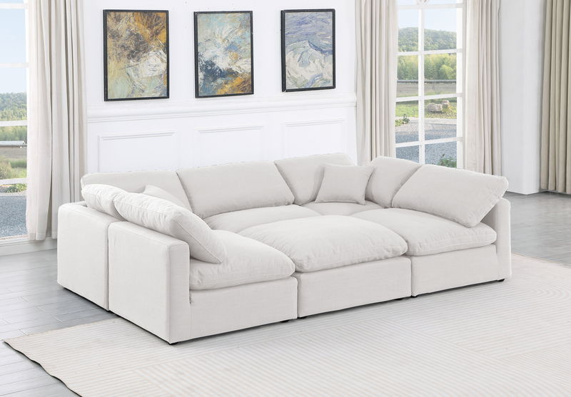 Indulge - Linen 6 Piece Modular Sectional - White