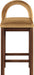Conrad - Velvet Counter Stool With Brown Legs - Simple Home Plus