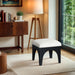 Lawson - Chenille Fabric Ottoman - Black Base - Simple Home Plus