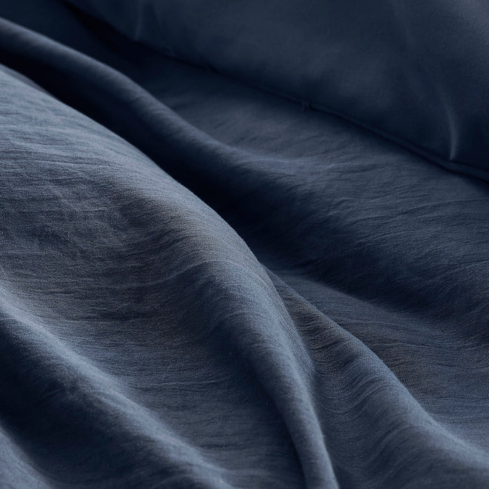 Porter - California King Soft Washed Pleated Comforter Set - Navy - Simple Home Plus