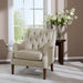 Qwen - Button Tufted Accent Chair - Beige - Simple Home Plus