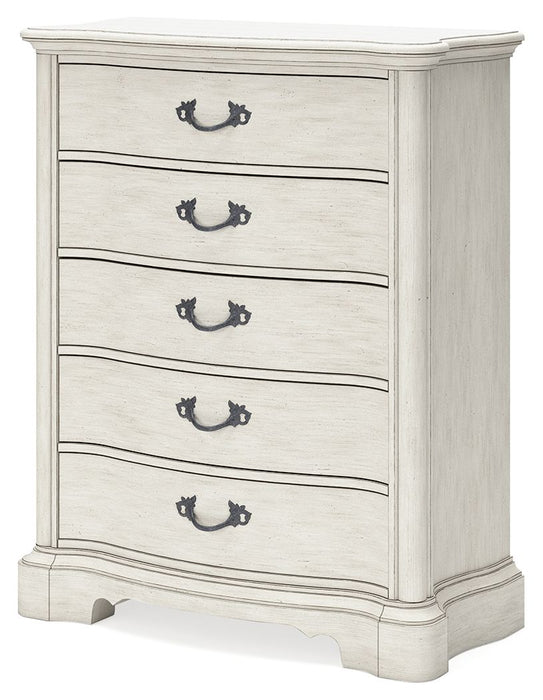 Arlendyne - Antique White - Five Drawer Chest - Simple Home Plus
