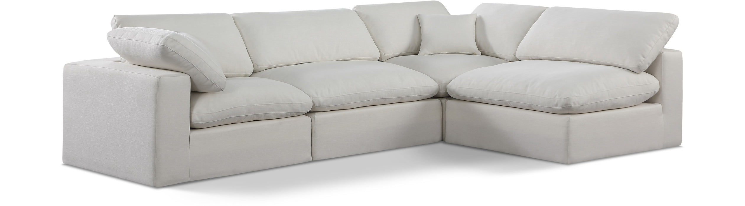 Comfy - 4 Piece Linen Fabric Modular Armless Sectional - Simple Home Plus