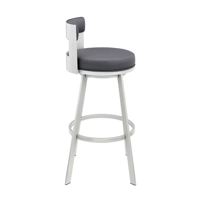 Flynn - Swivel Bar Stool - Brushed Steel - Simple Home Plus