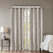 Mirage - 108" Knitted Damask Total Blackout Grommet Top Curtain Panel - Gray - Simple Home Plus