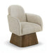Marlowe - Linen Textured Fabric Upholstered Swivel Accent Chair - Stained Brown - Simple Home Plus