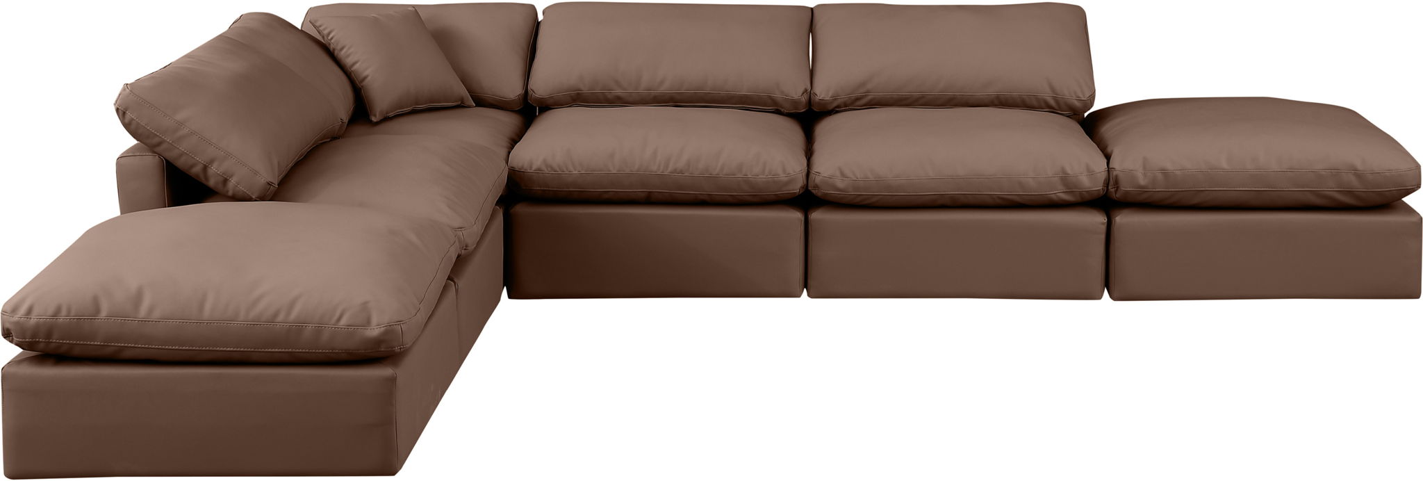 Indulge - Faux Leather 6 Piece Modular Armless Sectional - Simple Home Plus