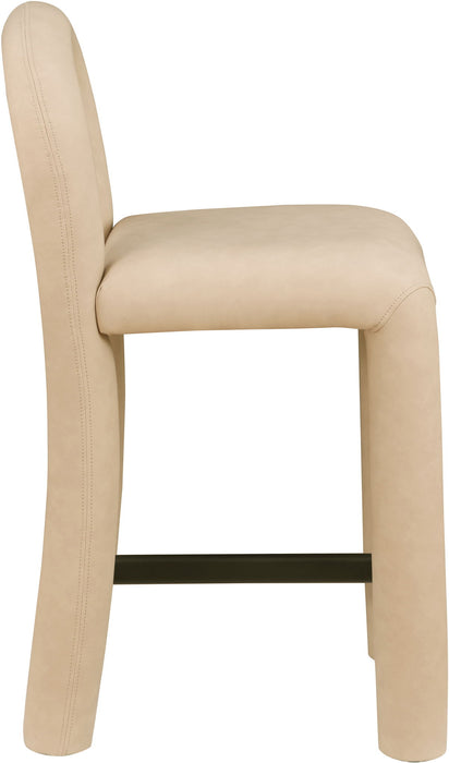 Amari - Vegan Leather and Boucle Fabric Stool - Simple Home Plus