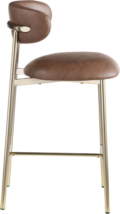 Lupita - Counter Stool With Brushed Gold Frame (Set of 2) - Simple Home Plus
