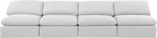 Indulge - Linen 4 Piece Modular Armless Sofa - White - Simple Home Plus