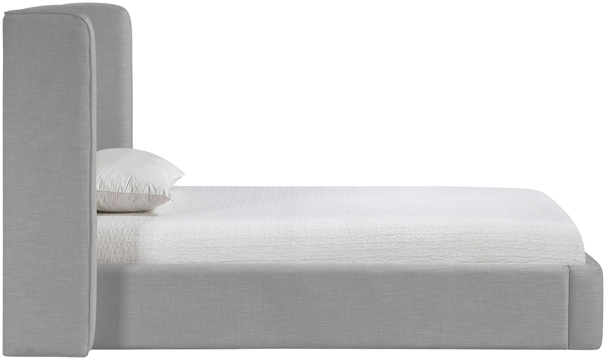 Kendall - Linen Textured Fabric Upholstered Bed - Simple Home Plus