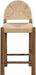 Bohemia - Woven Seagrass Cord And Solid Wood Counter Stool - Beige - Simple Home Plus