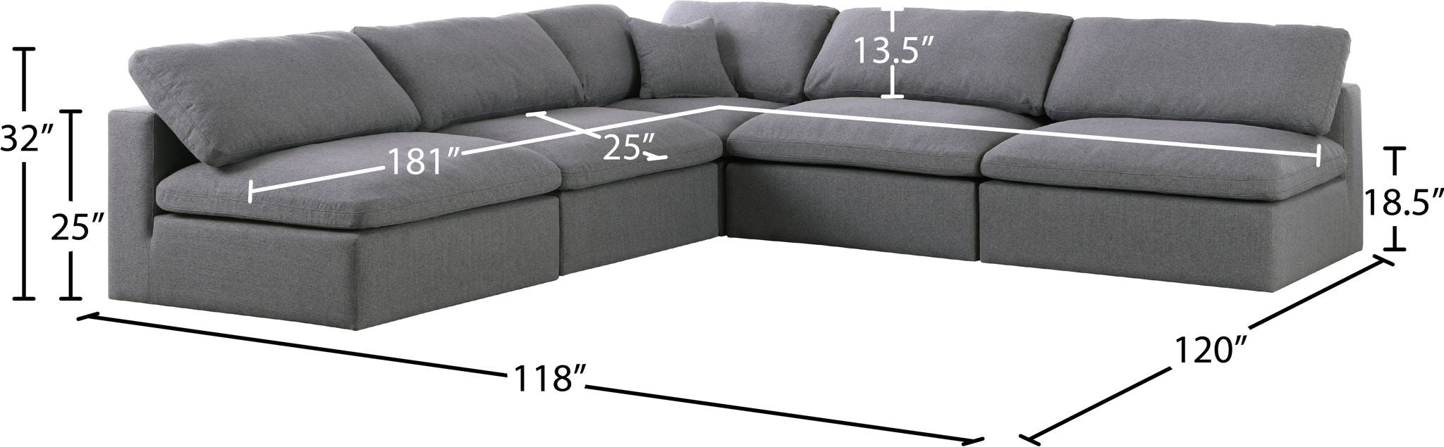 Serene - 5 Piece Modular Sectional