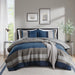 Boulder Stripe - Full/Queen Pieced Comforter Set - Blue - Simple Home Plus