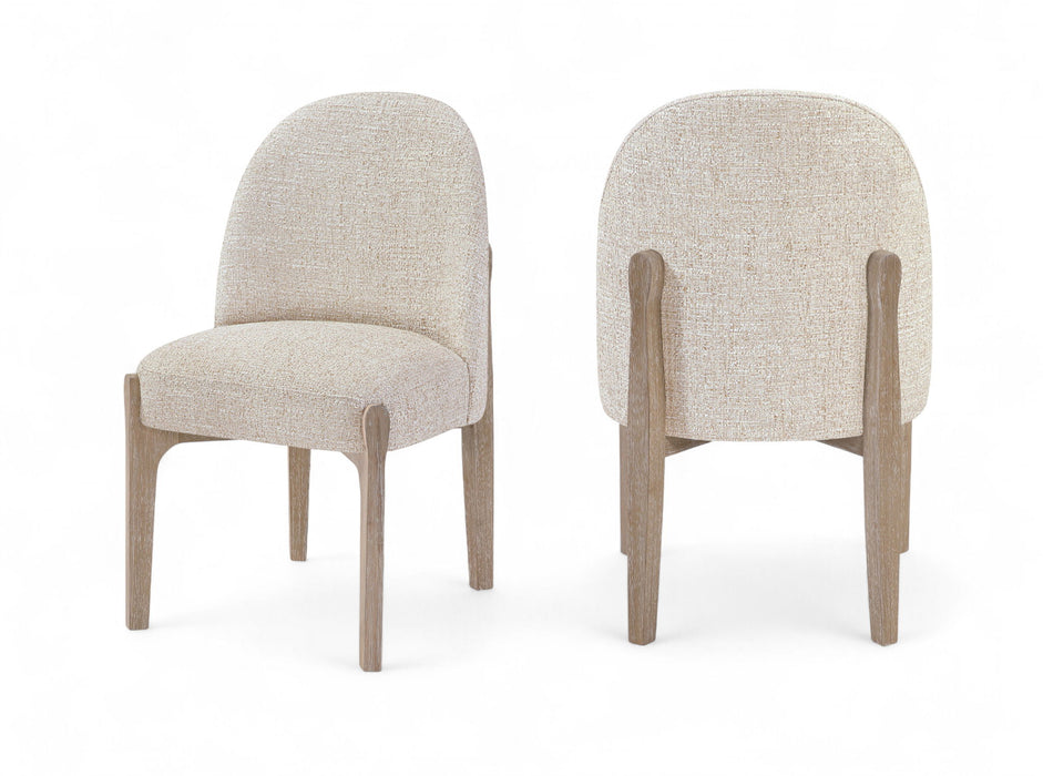 Torino - Upholstered Dining Chair With Brushed Natural Base (Set of 2) - Simple Home Plus