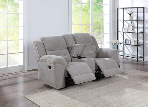 Gilson - Chenille Upholstered Reclining Loveseat - Gray - Simple Home Plus