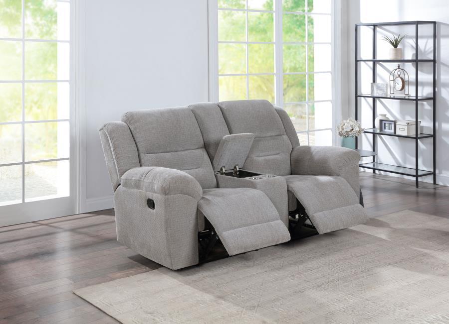 Gilson - Chenille Upholstered Reclining Loveseat - Gray - Simple Home Plus