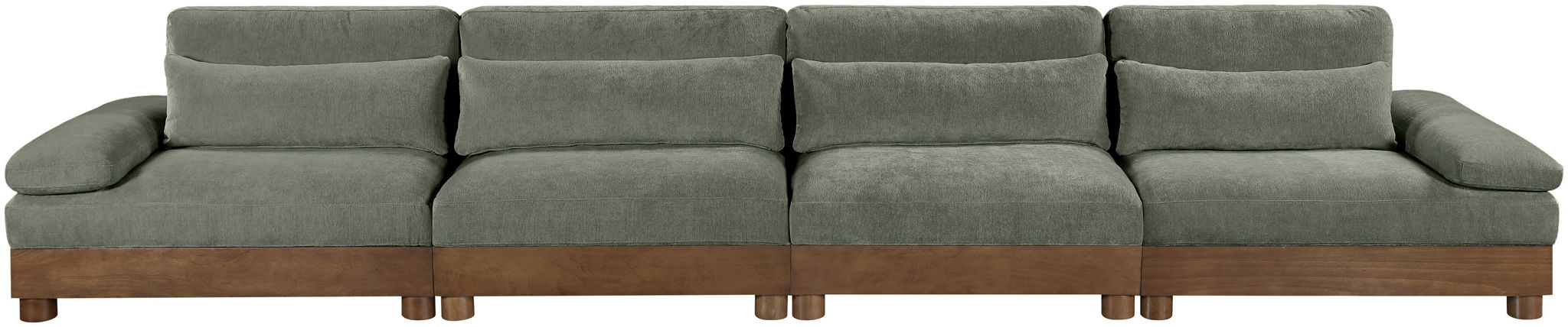Turin - Chenille Fabric Upholstered Modular Sectional - Green - Simple Home Plus