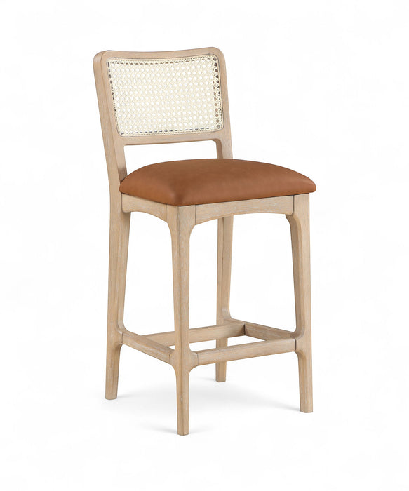 Atrium - Counter Stool With Brushed Natural Base (Set of 2) - Simple Home Plus