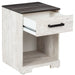 Shawburn - White / Black / Gray - One Drawer Night Stand - Open Cubby - Simple Home Plus